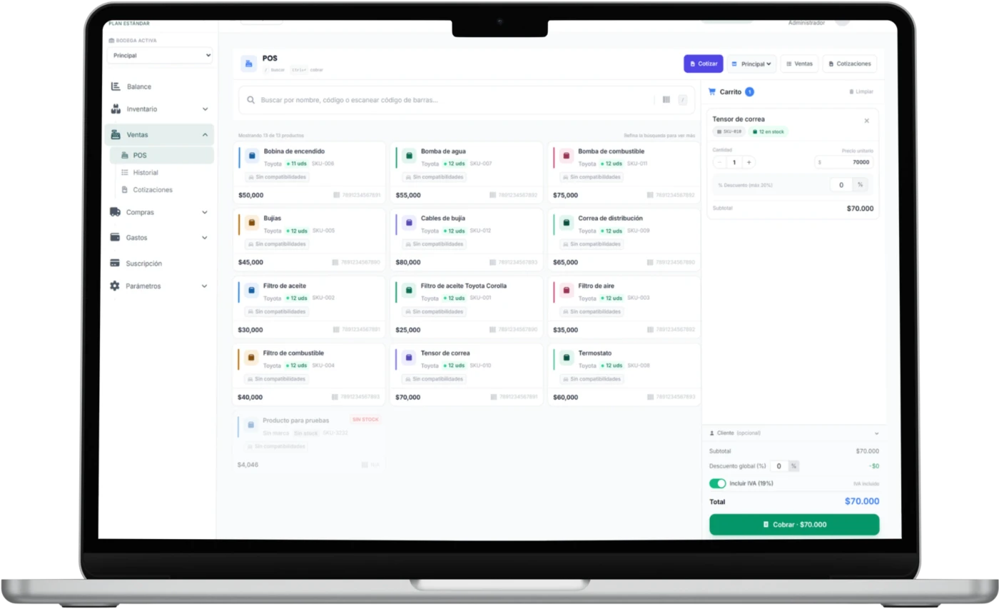 AutoKardex - Software administrativo para distribuidora de repuestos y punto de venta